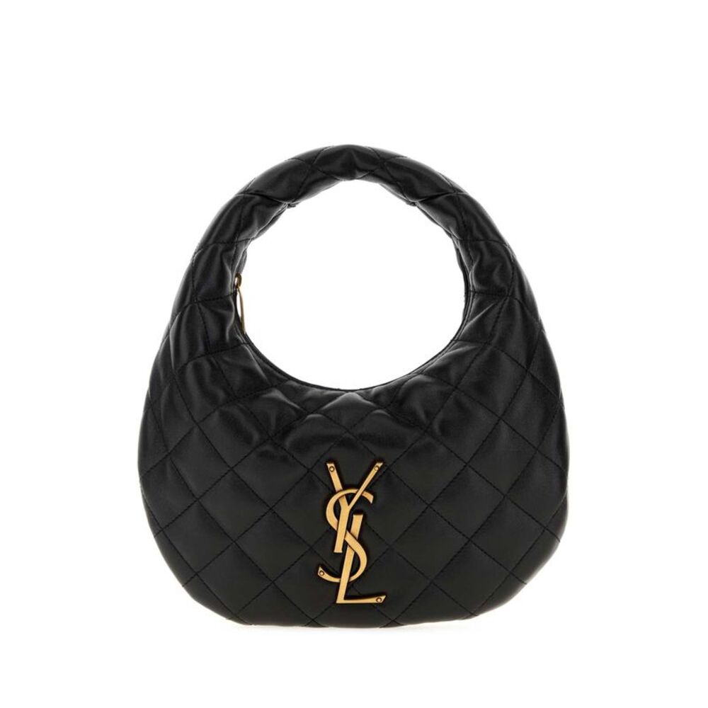 Saint Laurent Women Black Nappa Leather Icarino Shoulder Bag